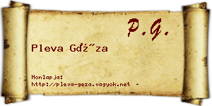 Pleva Géza névjegykártya