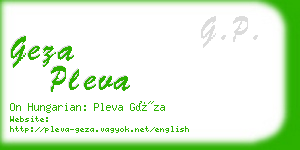 geza pleva business card